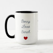 Mug Blanc & Noir avec coeur : Amour (Gauche)