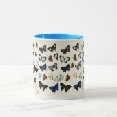 Mug BLANC NOIR BUTTERFLIES BLEU Beauté Nature Lover (Centre)