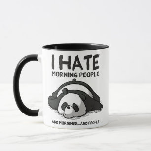 Mug blanc noir mignon humoristique panda citation