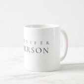 Mug Blanc noir minimaliste moderne simple (Devant droit)
