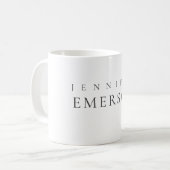 Mug Blanc noir minimaliste moderne simple (Devant gauche)