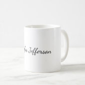 Mug Blanc Plaque moderne écriture manuscrite Votre nom (Devant droit)