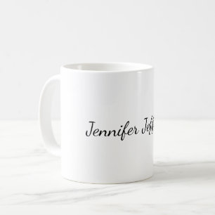 Mug Blanc Plaque moderne écriture manuscrite Votre nom