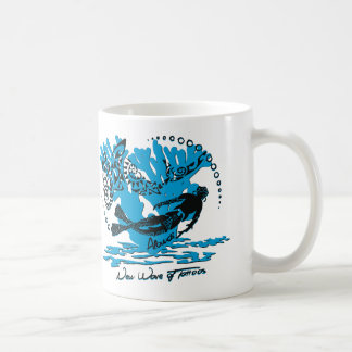 Mug blanc plongeur requin