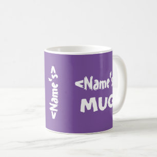 Mug Blanc pourpre personnalisé de trio nommé