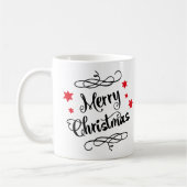 Mug Blanc rouge de typographie de Joyeux Noël (Gauche)