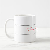 Mug Blanc Rouge tendance écriture manuscrite Plaine cr (Gauche)