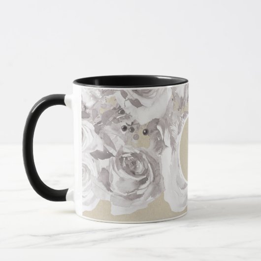 Mug Blanc Russe Roses d'hiver Shabby Chic Kraft (Gauche)