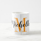 Mug Blanc rustique impression grain de bois personnali (Centre)