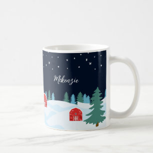 Mug Blanc Rustique Noël Personnalisé