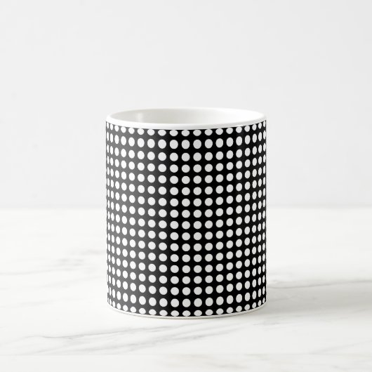 Mug Blanc sur Noir Petite Taille Pois horizontaux (Centre)