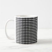 Mug Blanc sur Noir Petite Taille Pois horizontaux (Gauche)