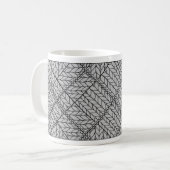 Mug Blanc Tricot ARGYLE GRIS (Devant gauche)
