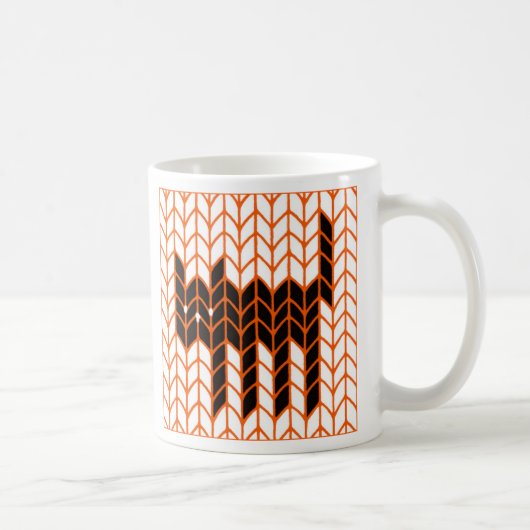 Mug Blanc Tricot Chat Noir (Droite)