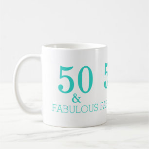 Mug Blanc Turquoise 50 Et Fabuleuse fête d'anniversair