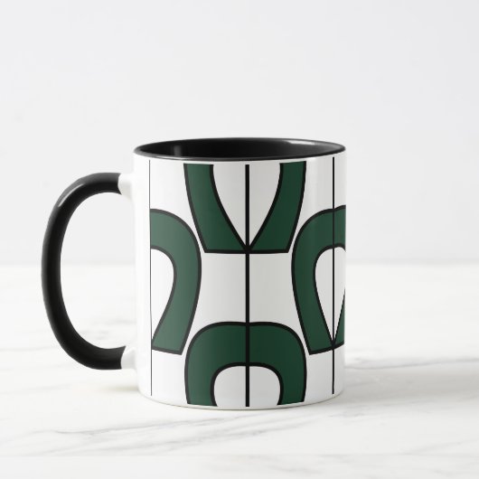 Mug Blanc Vert moderne géométrique Abstrait (Gauche)