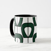 Mug Blanc Vert moderne géométrique Abstrait (Devant gauche)