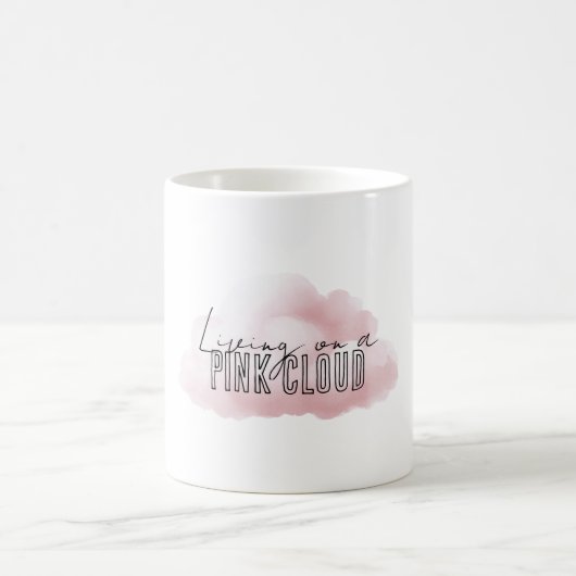 Mug Blanc Vivre Sur Un Nuage Rose (Centre)