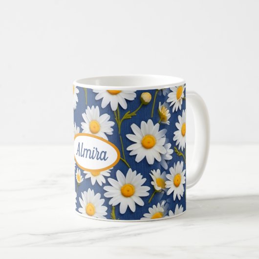Mug Blancs anglais sur bleu (Devant droit)