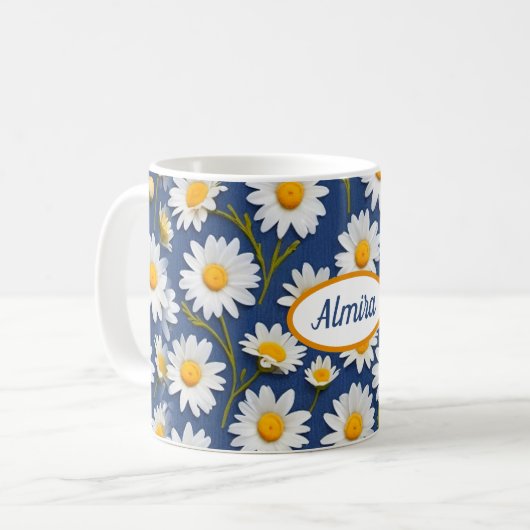 Mug Blancs anglais sur bleu (Devant gauche)