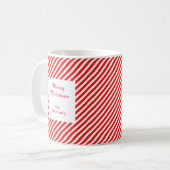 Mug Blancs mignons et rayés rouges (Devant gauche)