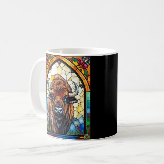 Mug Blank Customizable Buffalo, Bison Wildlife Animal (Devant gauche)