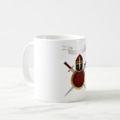 Mug Blason de Chevalier Médiéval Casque Épées Bouclier (Devant gauche)