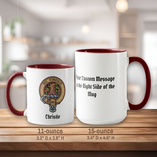 Mug Blason de Clan Christie sur tartan
