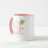 Mug Blason de Noël Flamingo Prépa Monogramme (Devant gauche)