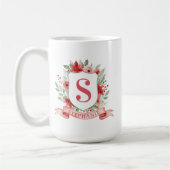 Mug Blason de vacances Grandmillennial | Monogramme de (Gauche)