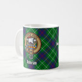 Mug Blason du clan Duncan sur tartan (Devant gauche)