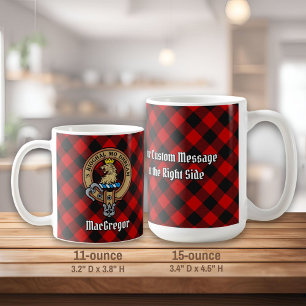 Mug Blason du clan Gregor sur tartan de Rob Roy