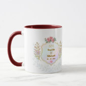 Mug Blason Floral Élégant avec Monogramme à Initiales  (Gauche)