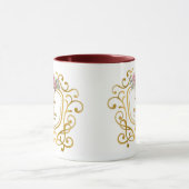 Mug Blason Floral Élégant avec Monogramme à Initiales (Centre)