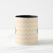 Mug Blasonné Blanc & pêche Chevron (Centre)