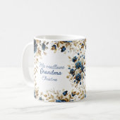 Mug Blauwe bloem Koffiemok (Voorkant links)