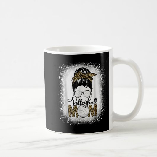 Mug Bleached Volleyball Maman Vie Leopard Messy Bun Ga (Droite)