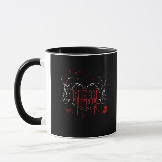 Mug Blegh Breakdown, Skeleton Heart Hands, Emo Band, S (Gauche)