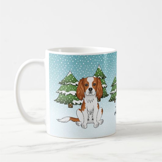 Mug Blenheim Cavalier King Charles Spaniel En Hiver (Gauche)