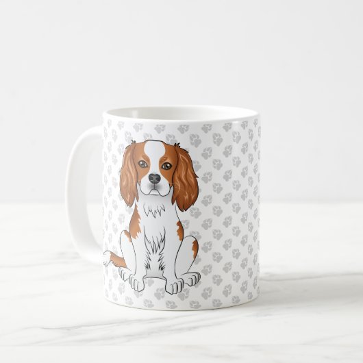 Mug Blenheim Cavalier King Charles Spaniel & Paws (Devant gauche)