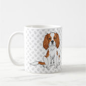 Mug Blenheim Cavalier King Charles Spaniel & Paws (Gauche)