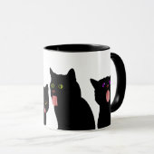 Mug Blep ! Chats noirs léchant Windows (Devant droit)