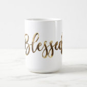 Mug Blessé Élégant Faux Gold Script Inspirationnel (Centre)