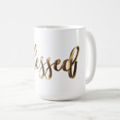 Mug Blessé Élégant Faux Gold Script Inspirationnel (Devant droit)