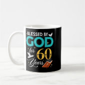 Mug Blessed By God For 60 Years Old 60 Birthday 60th B (Gauche)