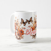 Mug Blessed Mama Papillon Floral (Devant gauche)