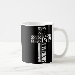 Mug Blessed Papa American Drapeau Christian Religieux