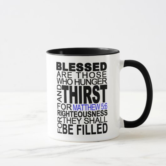 Mug Blessed sont ceux… Citation de vers de bible de (Droite)
