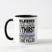 Mug Blessed sont ceux… Citation de vers de bible de (Gauche)