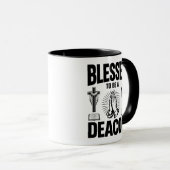 Mug Blessed to Be a Deacon Inspirational Prayer (Devant droit)